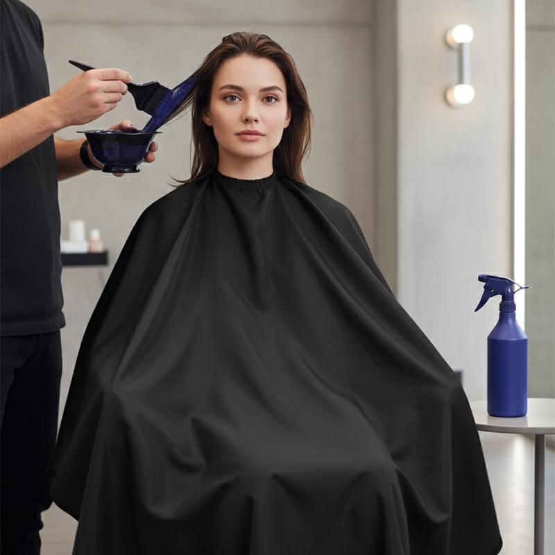 Home Barber - 140×120cm 防水ヘアカットケープ 調節可能なスナップファスナー付き 実用的な理髪師用ヘアカットガウン サロンや家庭でのヘアカットに最適