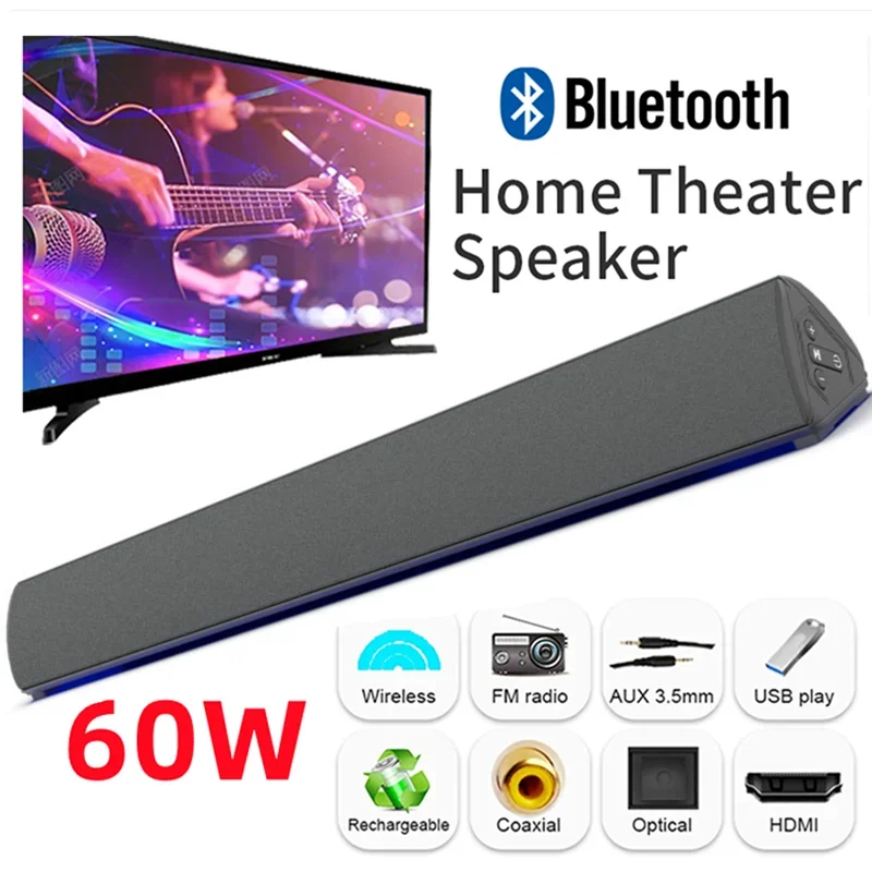 Home Bar And Theater - 3Dステレオサウンドシステム,Bluetoothサウンドバー,ワイヤレステレビ,PCスピーカー,カラオケ,FMミュージックセンター,60W