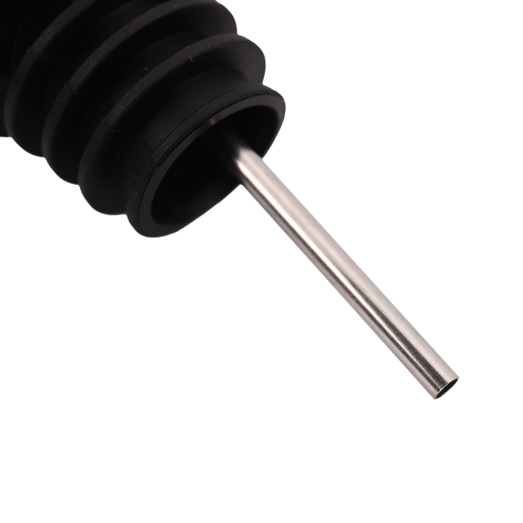 Speed Pourer Cap - A76I-12個入りステンレス製スピリットボトルスピードポアラー、ゴム製ダストキャップ付きオリーブオイル/ワインポアラー