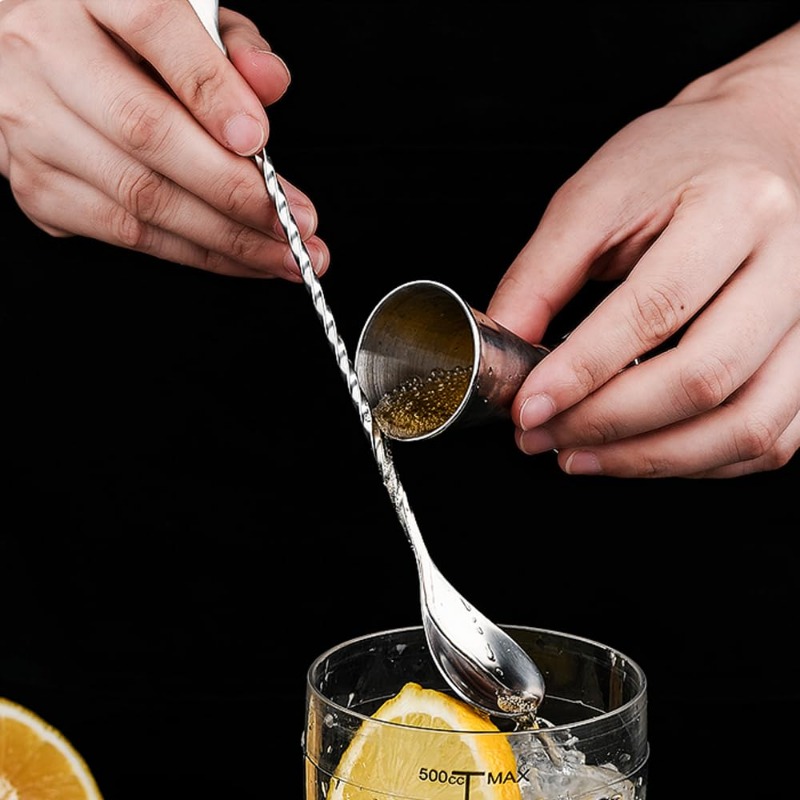 Bar Spoon Twisted - カクテルドリンク用ミキシングスプーン高品質ステンレス鋼スパイラルパターンツイストマドラースターラードリンク用