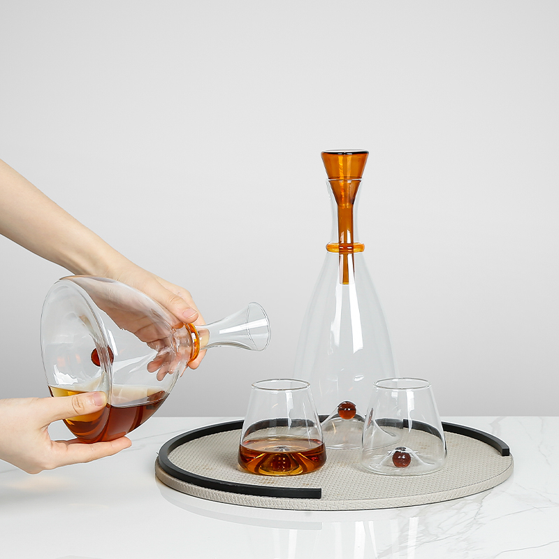Home Bar And Cabinet - モダンミニマリストガラスデカンター、ホームバーレストラン用、エレガントなワインキャビネット装飾仕切り、ブランデー、ウイスキー、テキーラ用