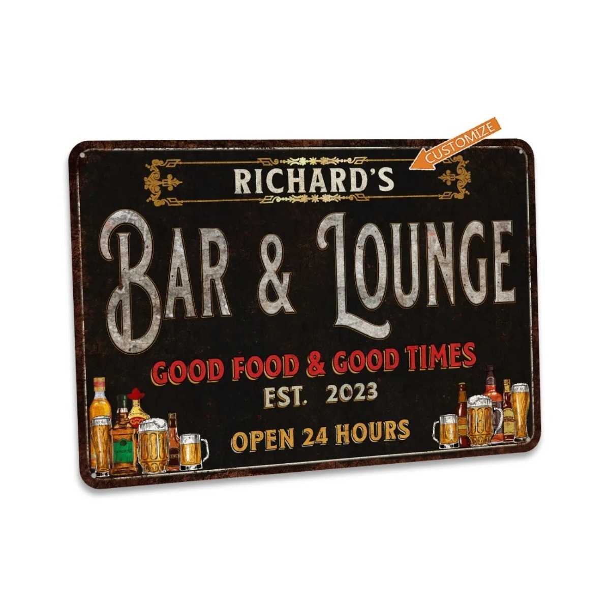Home Bar Lounge - カスタムバー＆ラウンジサイン バーとラウンジのメタルサイン ホームウォールデコレーション 防塵防水 (装飾のみ)