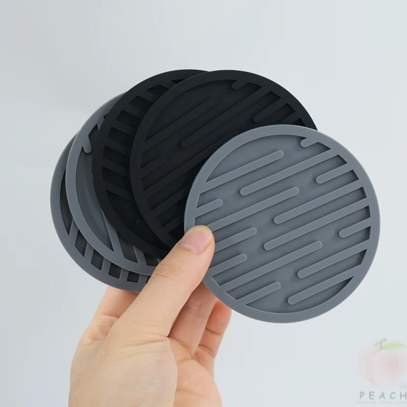 Bar Mat Rubber - 10 センチメートルシリコンコースターラウンド耐熱ゴムティーカップマットテーブルマットドリンクコーヒーマグガラス飲料ホルダーパッド装飾