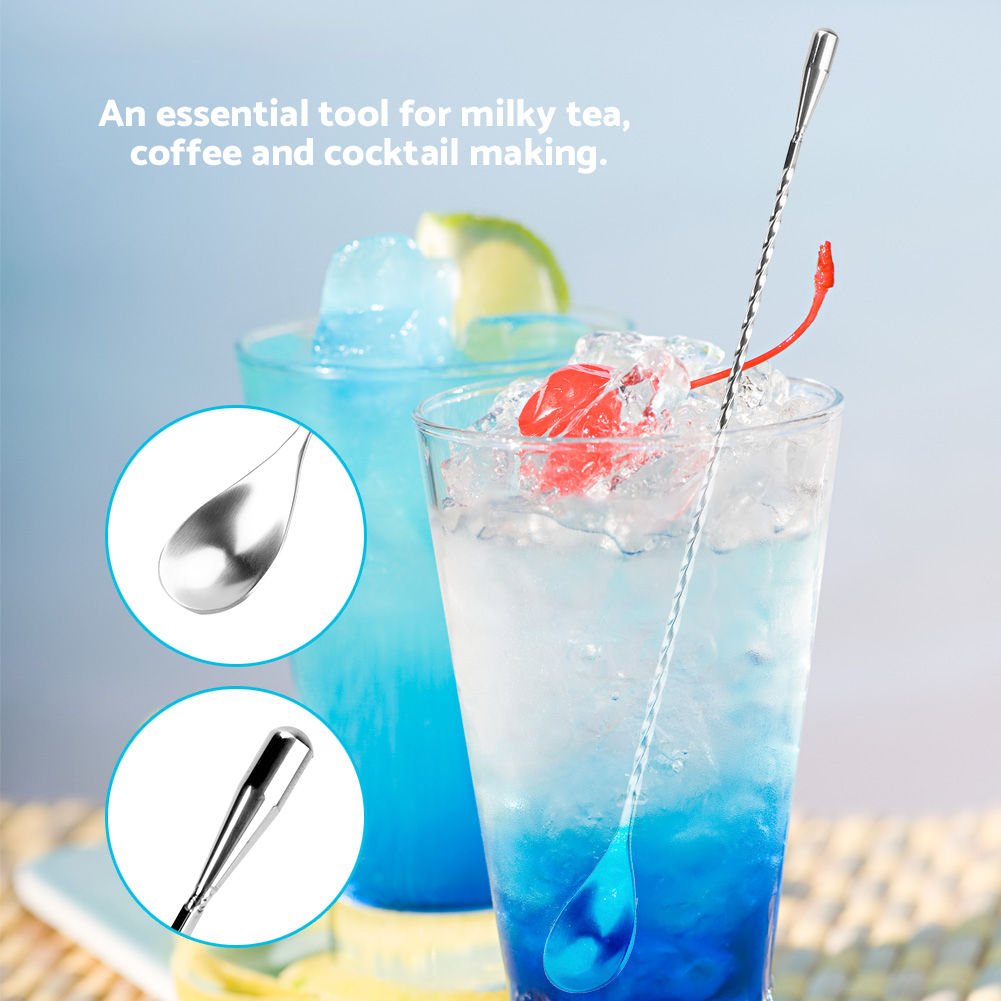 Bar Spoon Twisted - バーミキシングスプーン バースプーン ステンレス鋼 バーワインカクテルミキシングツイストスプーン ロングハンドル ドリンク攪拌ツール