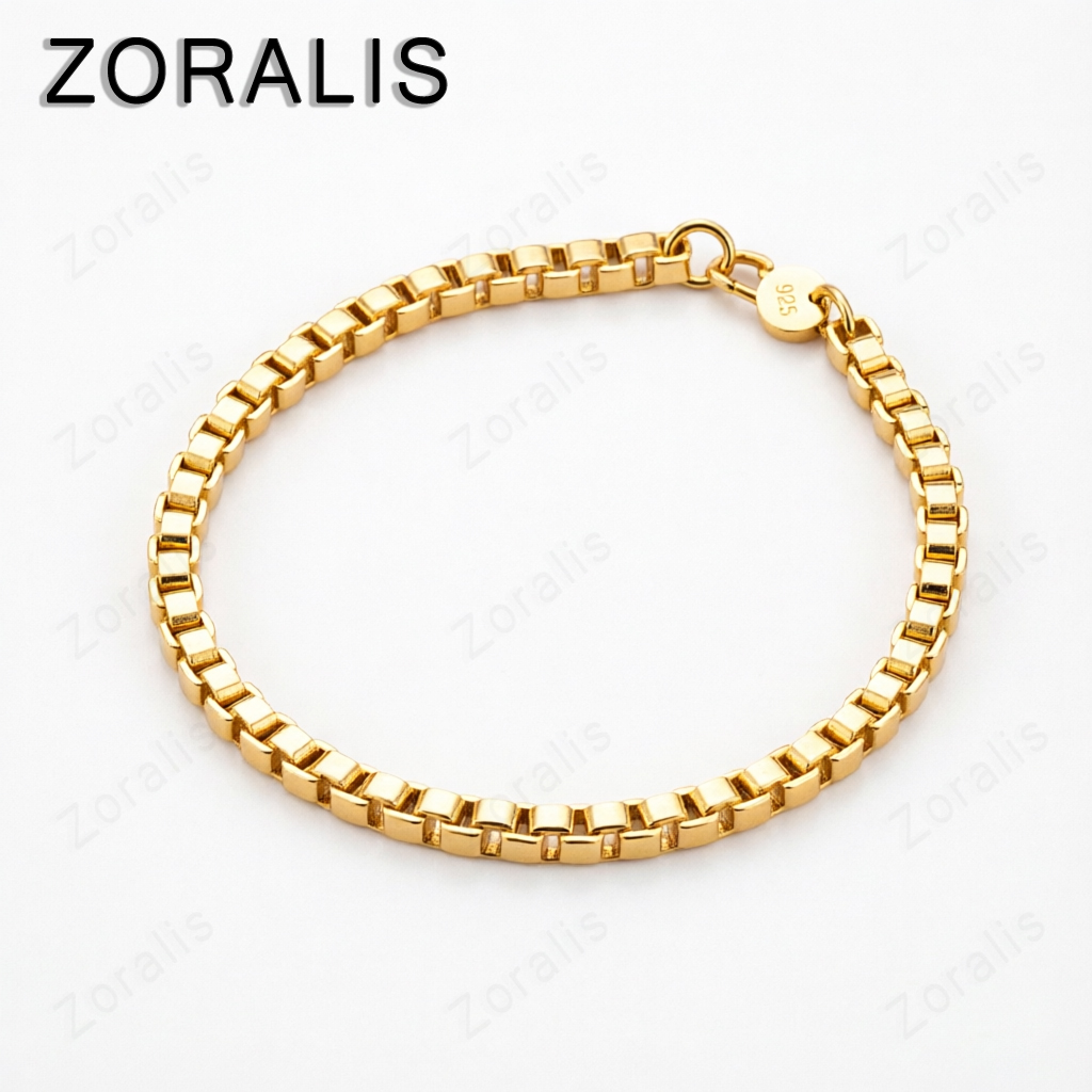 Bar Cart Gold - 絶妙な 18 K ゴールド 4 ミリメートルボックスチェーンブレスレット女性男性パーティー結婚式誕生日クリスマスギフトファッションチャームジュエリー