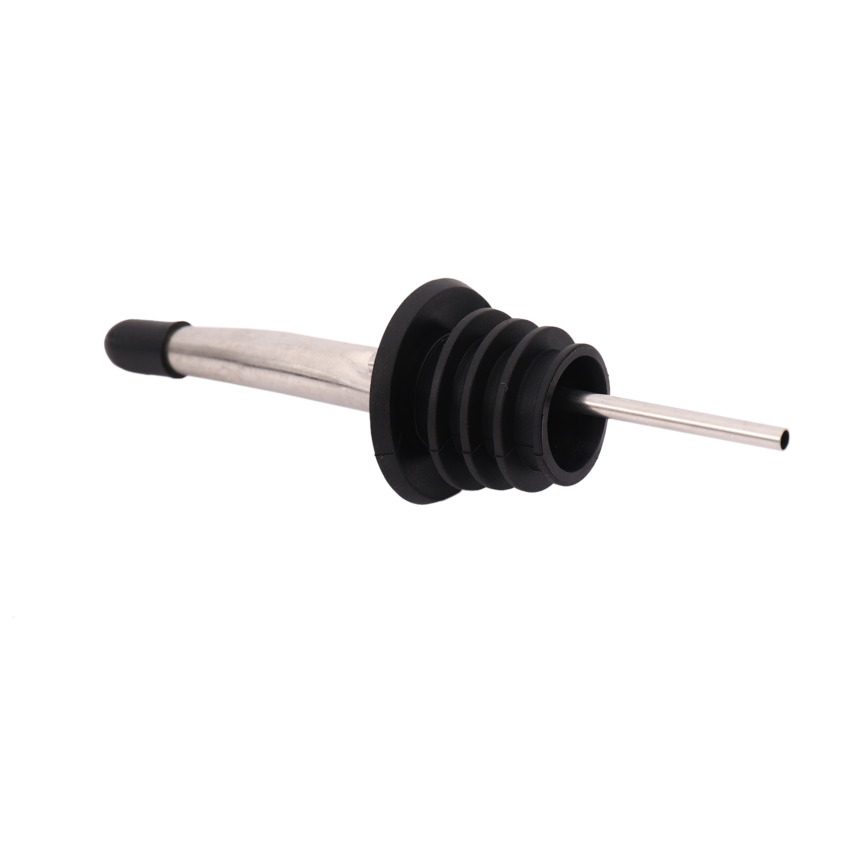Speed Pourer Cap - AA94-12個入り ステンレス製スピリットボトルスピードポアラー オリーブオイル/ワインポアラー ゴム製ダストキャップ付き