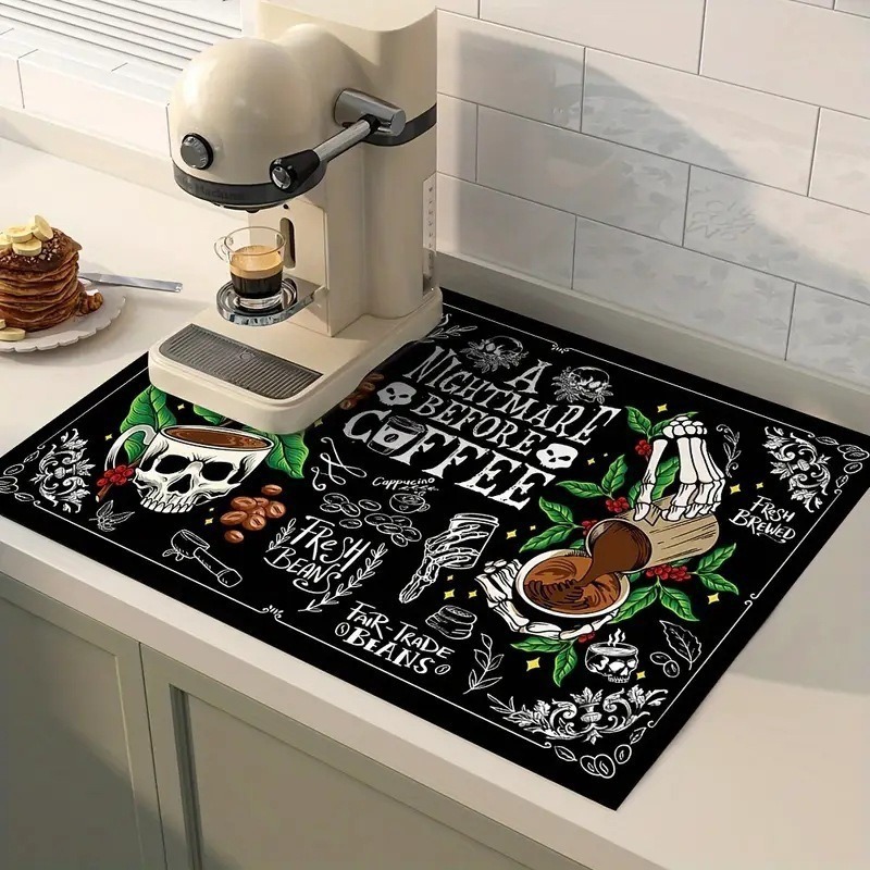 コーヒーマット吸収マットキッチン滑り止め排水コーヒー皿乾燥速 - Bar Mat Rubber のレビューと価格
