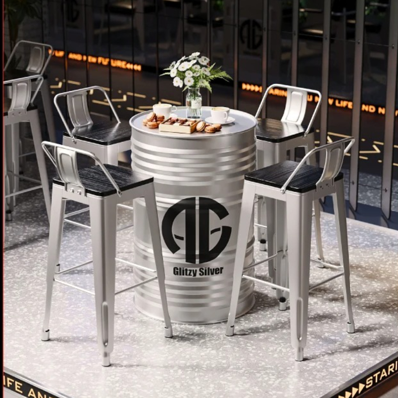 ‌ インダストリアルバーテーブル |   カフェ＆パブ用オイ - Home Bar Stools のレビューと価格