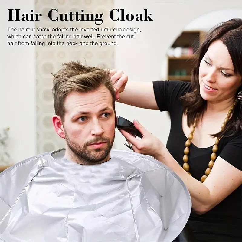 1枚入り 傘型ヘアカットケープ 折りたたみ式 防水 DIY  - Home Barber のレビューと価格