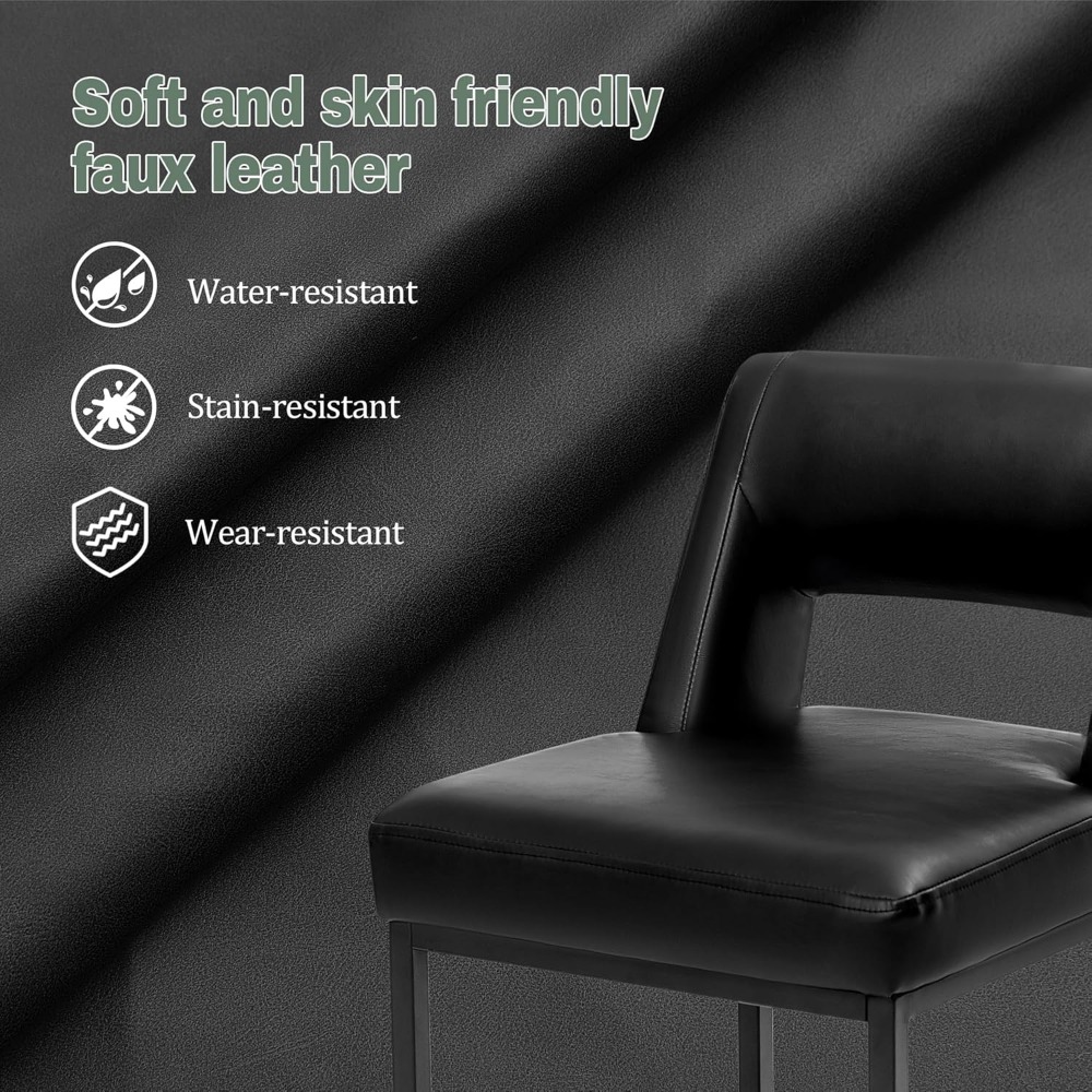 新しいブラックカウンターハイトバースツール2脚セット - モ - Home Bar Stools のレビューと価格