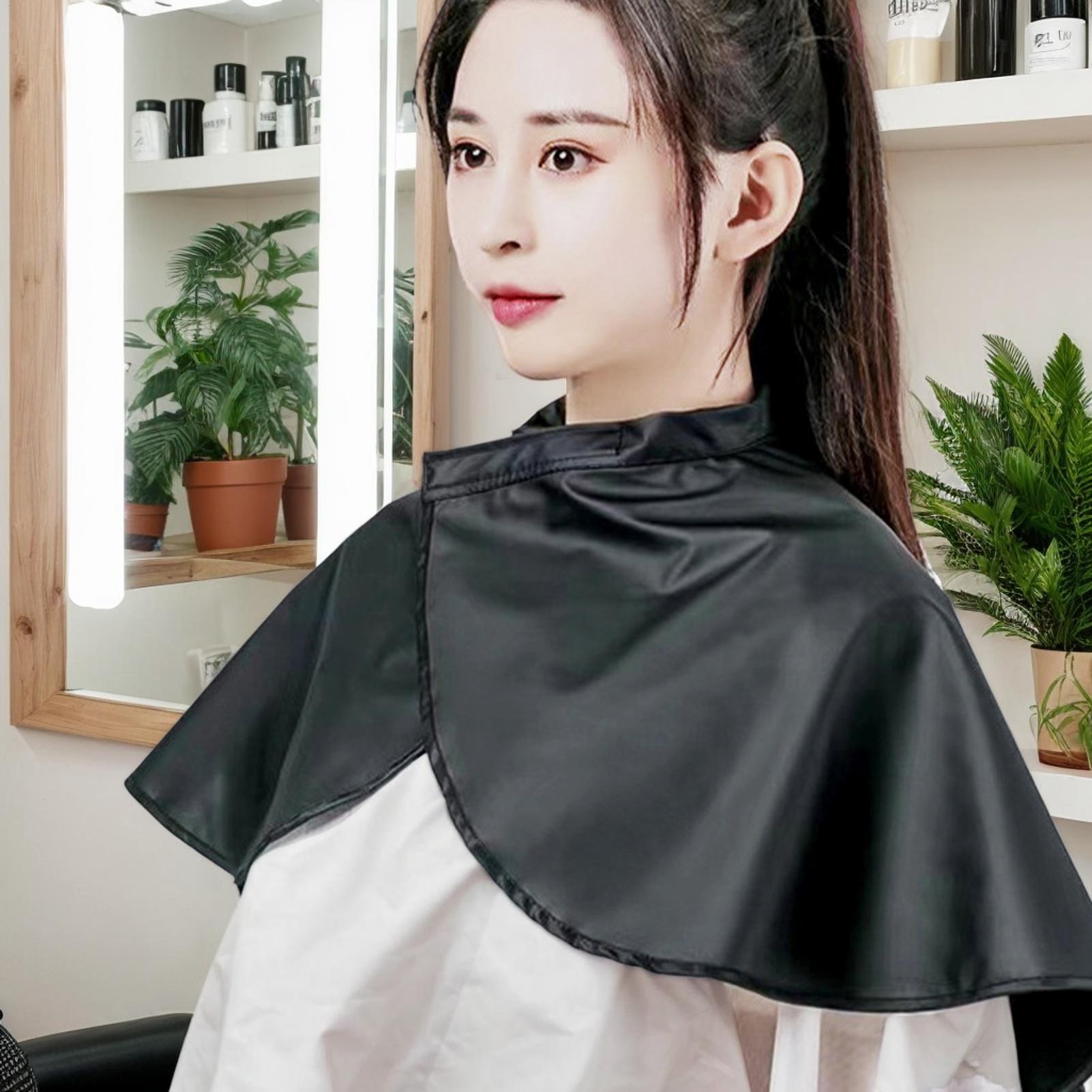 黒の短い正方形防水ヘアカットケープ、プロ仕様、再利用可能、軽 - Home Barber のレビューと価格