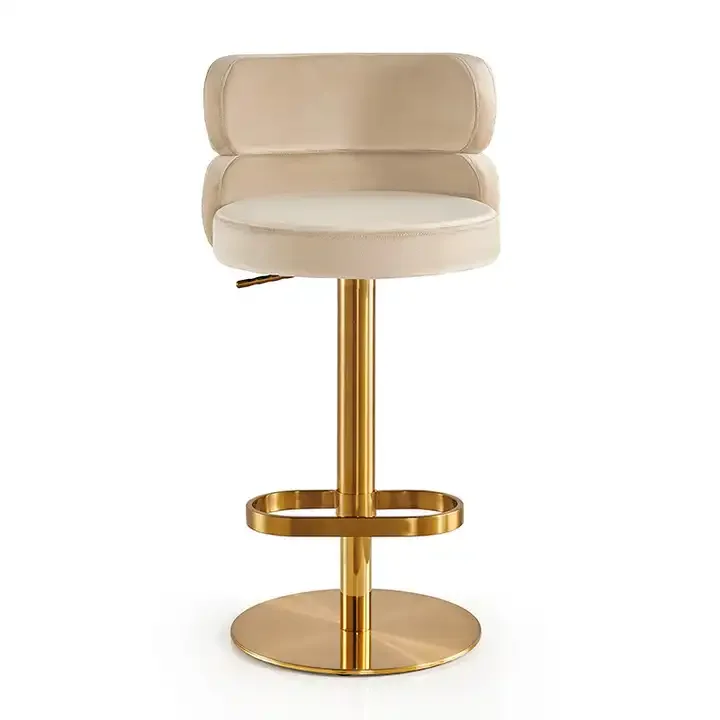 モダンラグジュアリーステンレススチールリフトスイベルバックレ - Home Bar Stools のレビューと価格