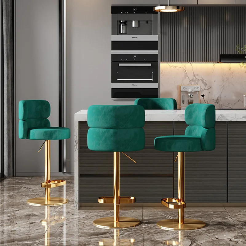 モダンラグジュアリーステンレススチールリフトスイベルバックレ - Home Bar Stools のレビューと価格
