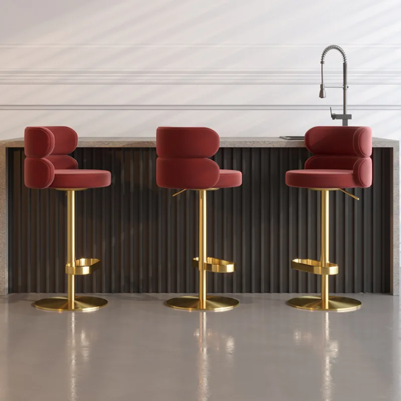 モダンラグジュアリーステンレススチールリフトスイベルバックレ - Home Bar Stools のレビューと価格
