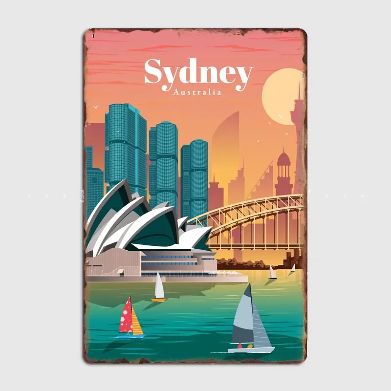 旅行シドニー景勝地ヴィンテージポスターメタルサインクラブブリ - Home Bar Sydney のレビューと価格