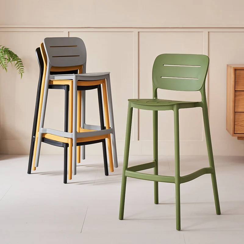 高級プラスチック製バーチェア、積み重ね可能な屋外用ハイチェア - Home Bar Lounge のレビューと価格
