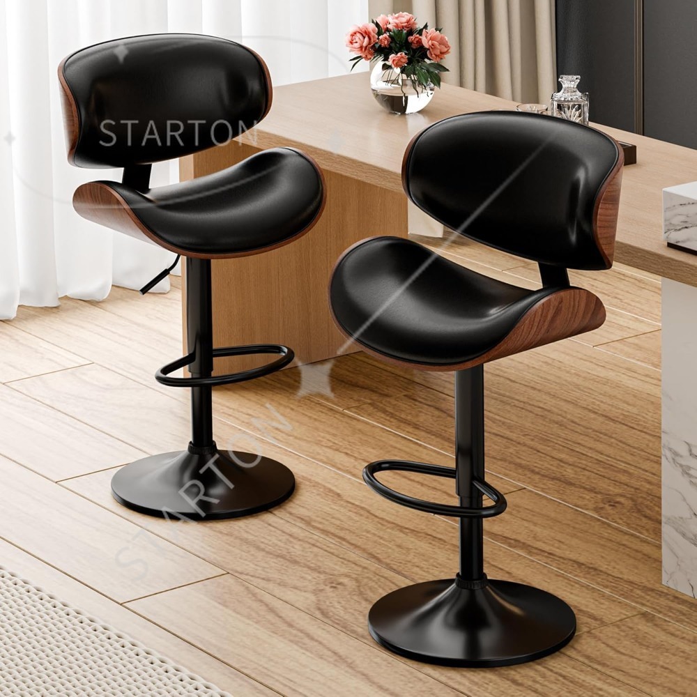バースツール 2脚セット、調節可能な回転式スツール、ミッドセ - Home Bar Stools のレビューと価格