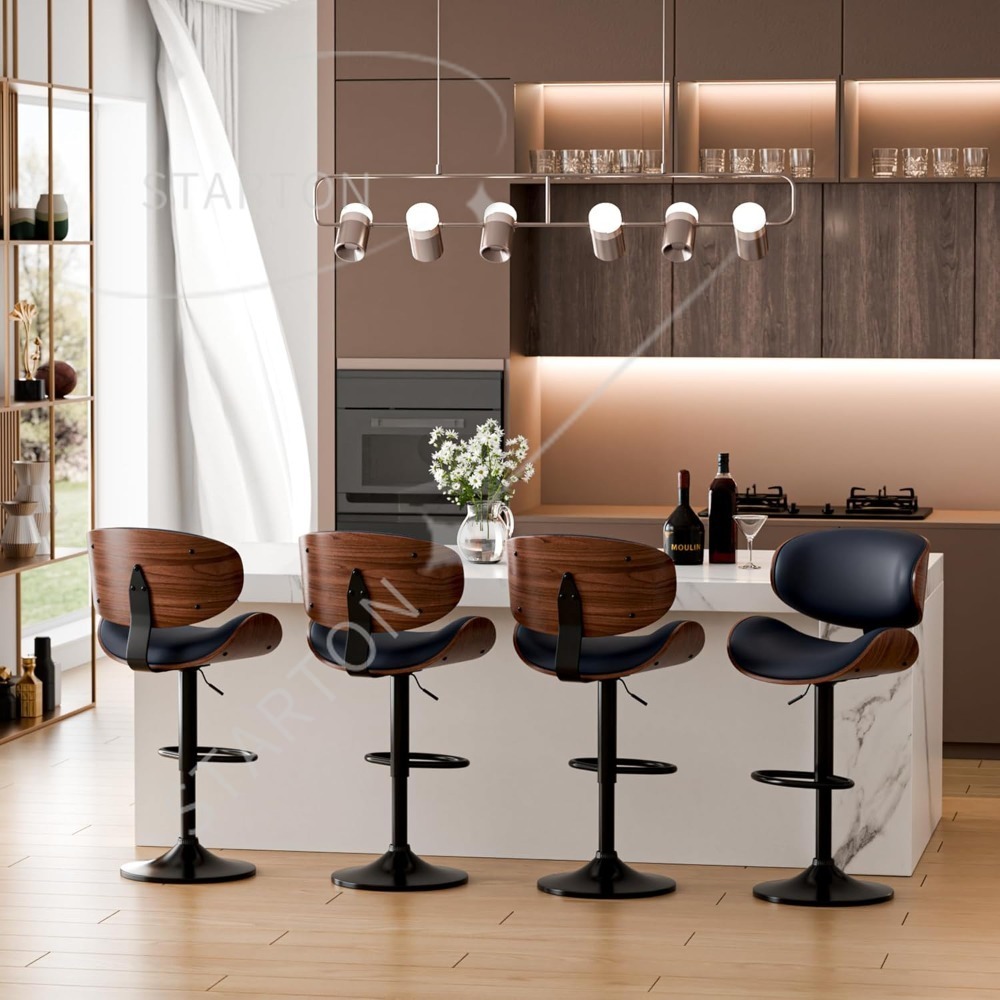 バースツール 2脚セット、調節可能な回転式スツール、ミッドセ - Home Bar Stools のレビューと価格