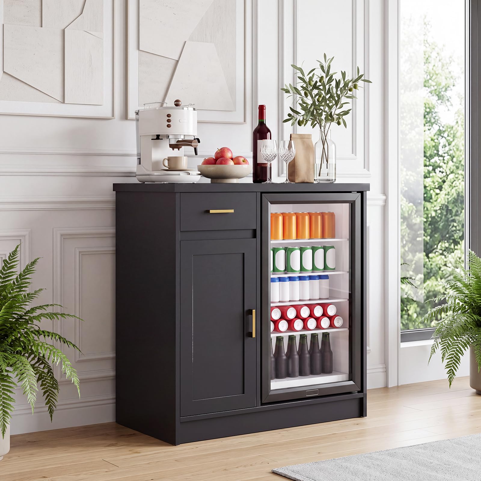42インチのファームハウス風ワインバーキャビネット、24イン - Home Bar And Cabinet のレビューと価格
