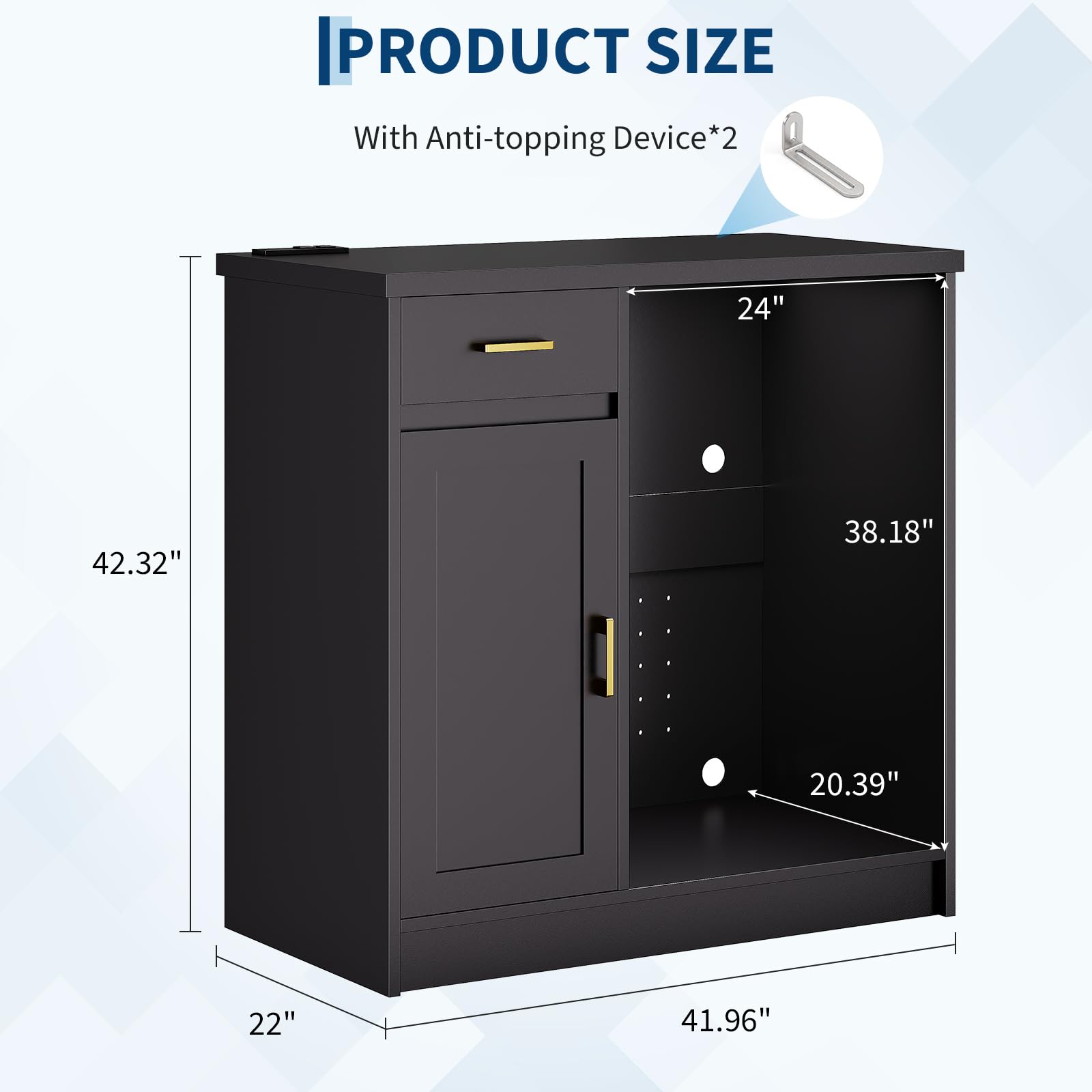 42インチのファームハウス風ワインバーキャビネット、24イン - Home Bar And Cabinet のレビューと価格