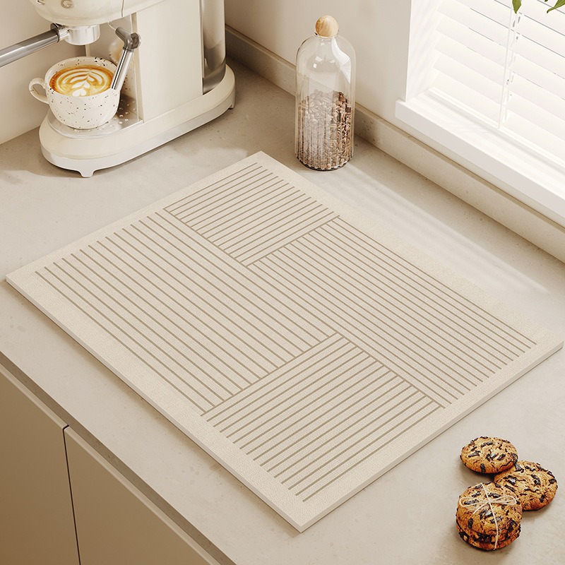 白色珪藻土乾燥マット超吸収性カウンタートップパッドキッチンシ - Bar Mat Rubber のレビューと価格