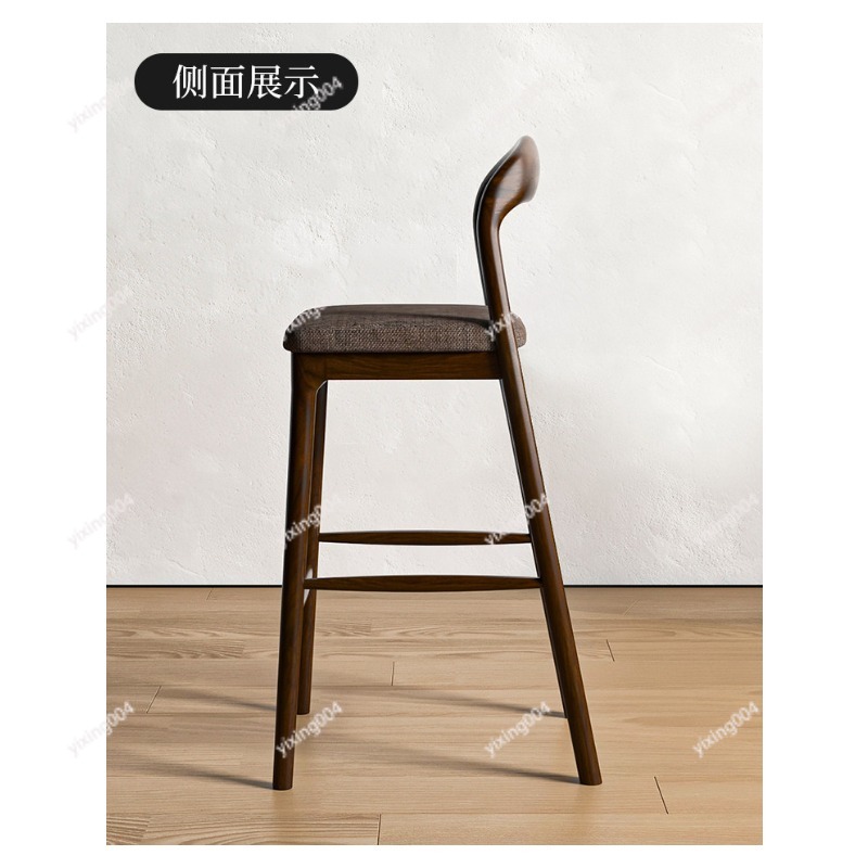 北欧風無垢材バースツール、モダンミニマリストハイバックチェア - Home Bar Stools のレビューと価格