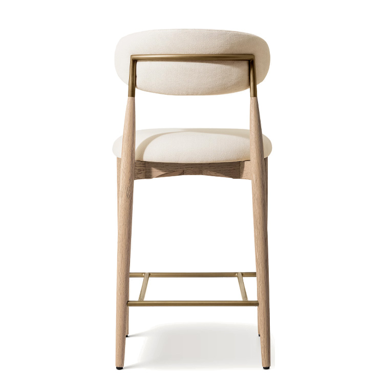 新しいスタイルの北欧風ファブリック木製カウンタースツール、ホ - Home Bar Stools のレビューと価格
