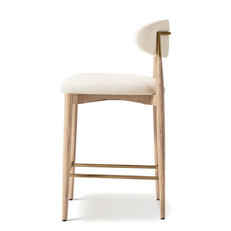 新しいスタイルの北欧風ファブリック木製カウンタースツール、ホ - Home Bar Stools のレビューと価格