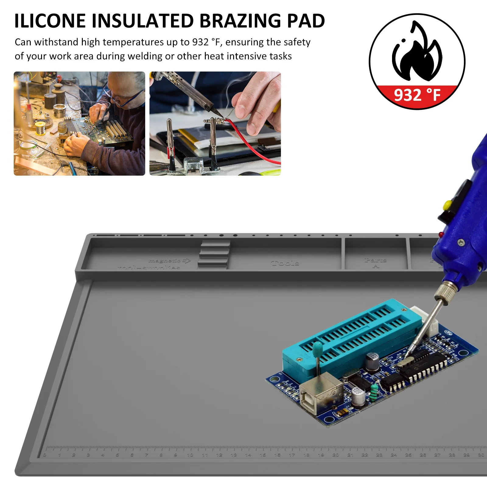 はんだ付けステーションマット シリコン作業修理パッド 932 - Bar Mat Rubber のレビューと価格