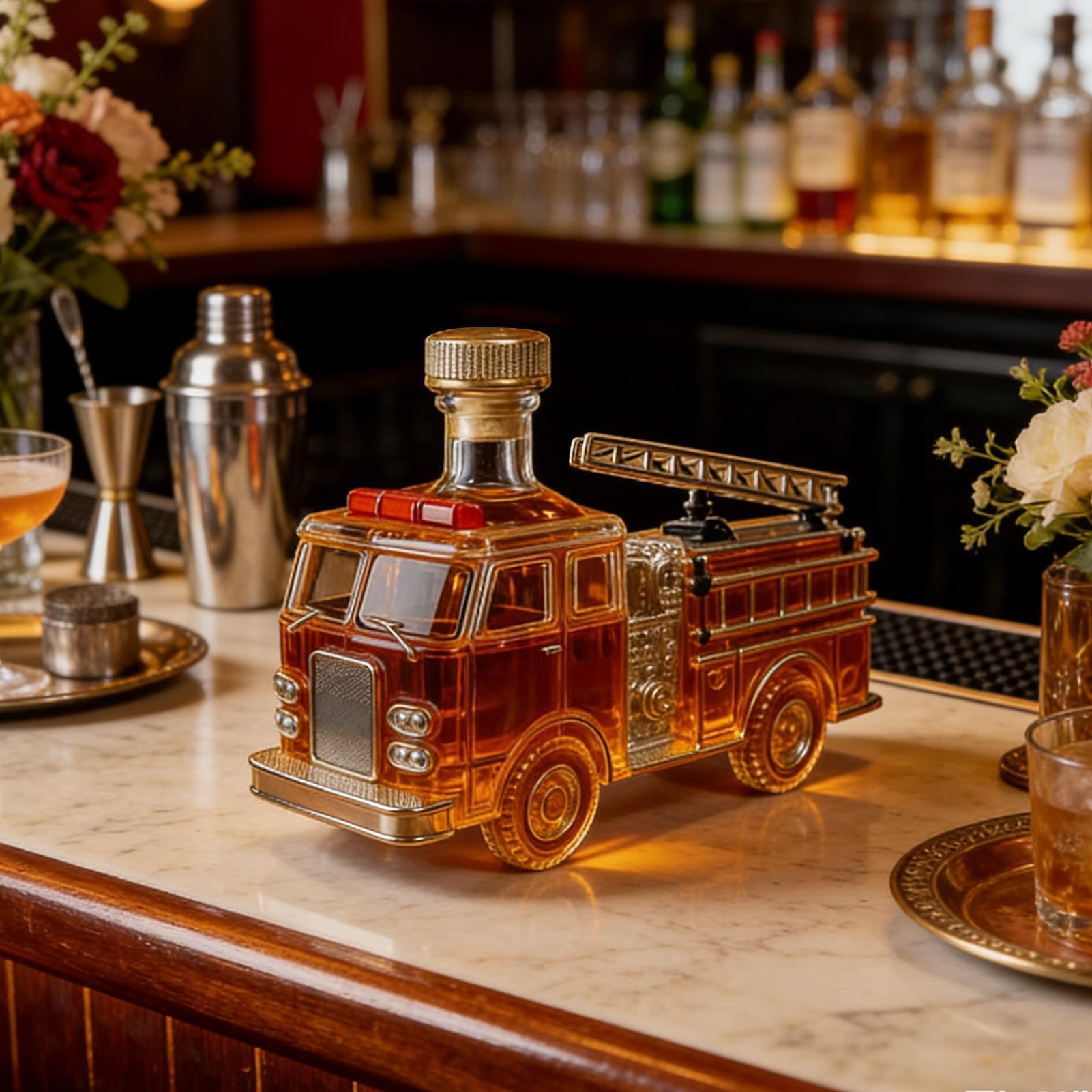 ウイスキーボトル 300ml 消防車型ボトル ガラス製ウイス - Home Bar And Cabinet のレビューと価格