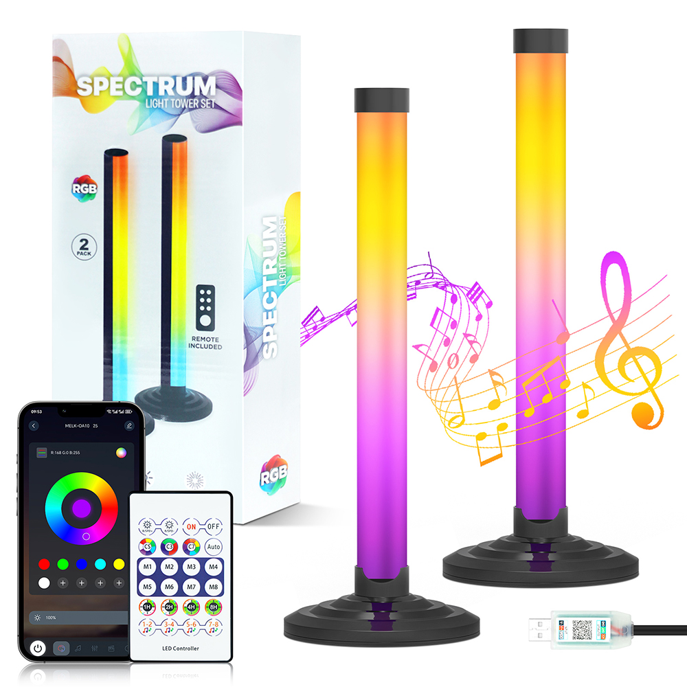 5VスマートLEDコーナーフロアランプRGB音楽同期Blue - Home Bar And Theater のレビューと価格