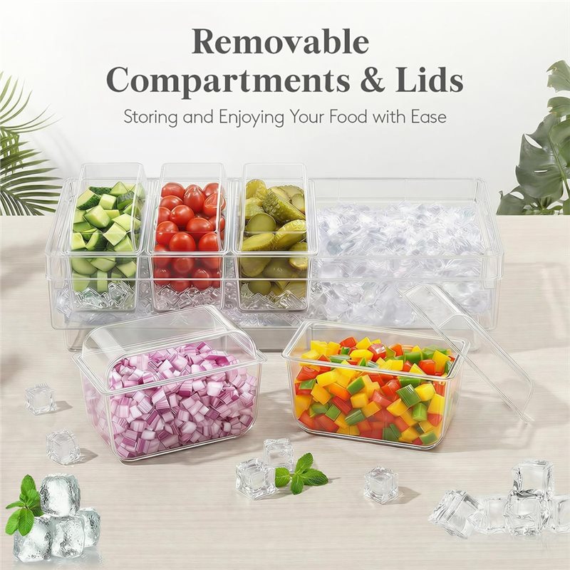 A27F-バー用品用タコス、バーサービングセット、パーティー - Garnish Tray Set のレビューと価格