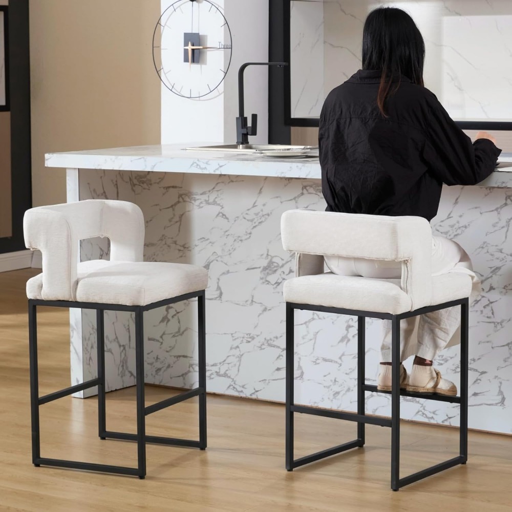 モダンなバースツール 2 個セット、26 インチのカウンター - Home Bar Stools のレビューと価格