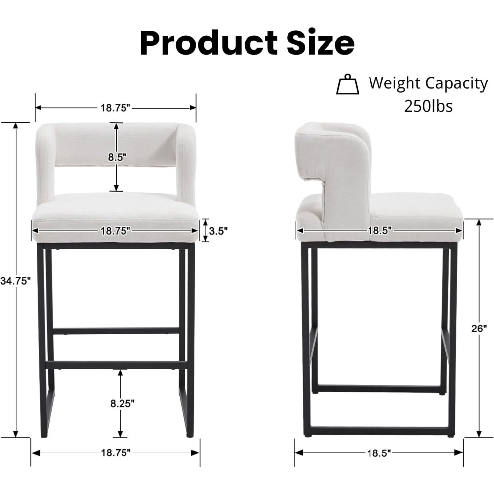 モダンなバースツール 2 個セット、26 インチのカウンター - Home Bar Stools のレビューと価格
