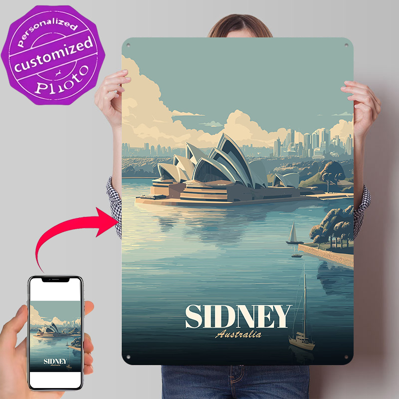 シドニーオペラハウス旅行ポスターレトロ3Dプリントメタルサイ - Home Bar Sydney のレビューと価格