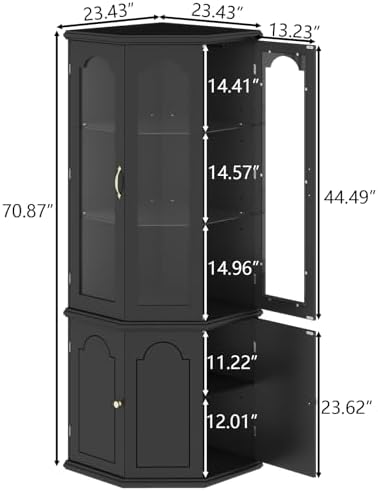 コーナーバーキャビネット（LEDライト付き）、強化ガラス扉と - Home Bar And Cabinet のレビューと価格