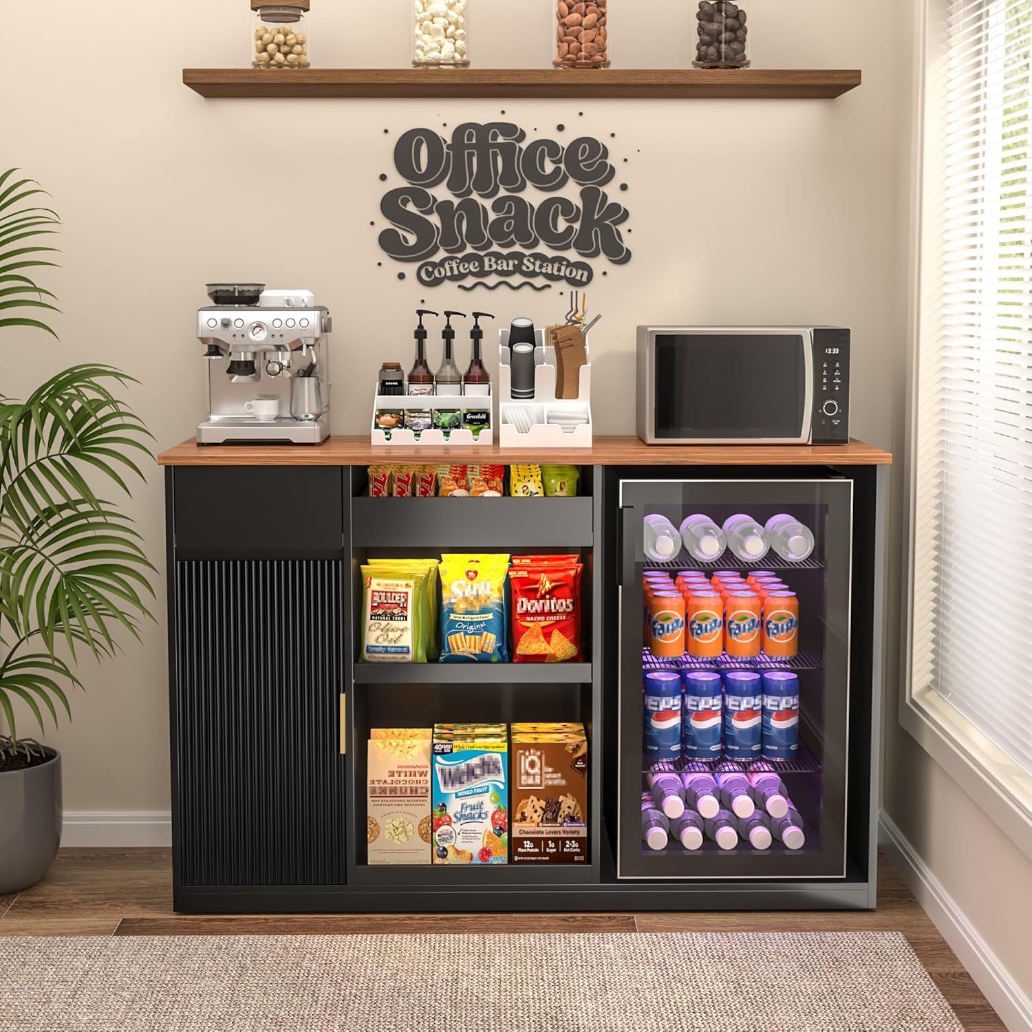 スナックバーキャビネット 冷蔵庫スペース付き収納ディスプレイ - Home Bar And Theater のレビューと価格