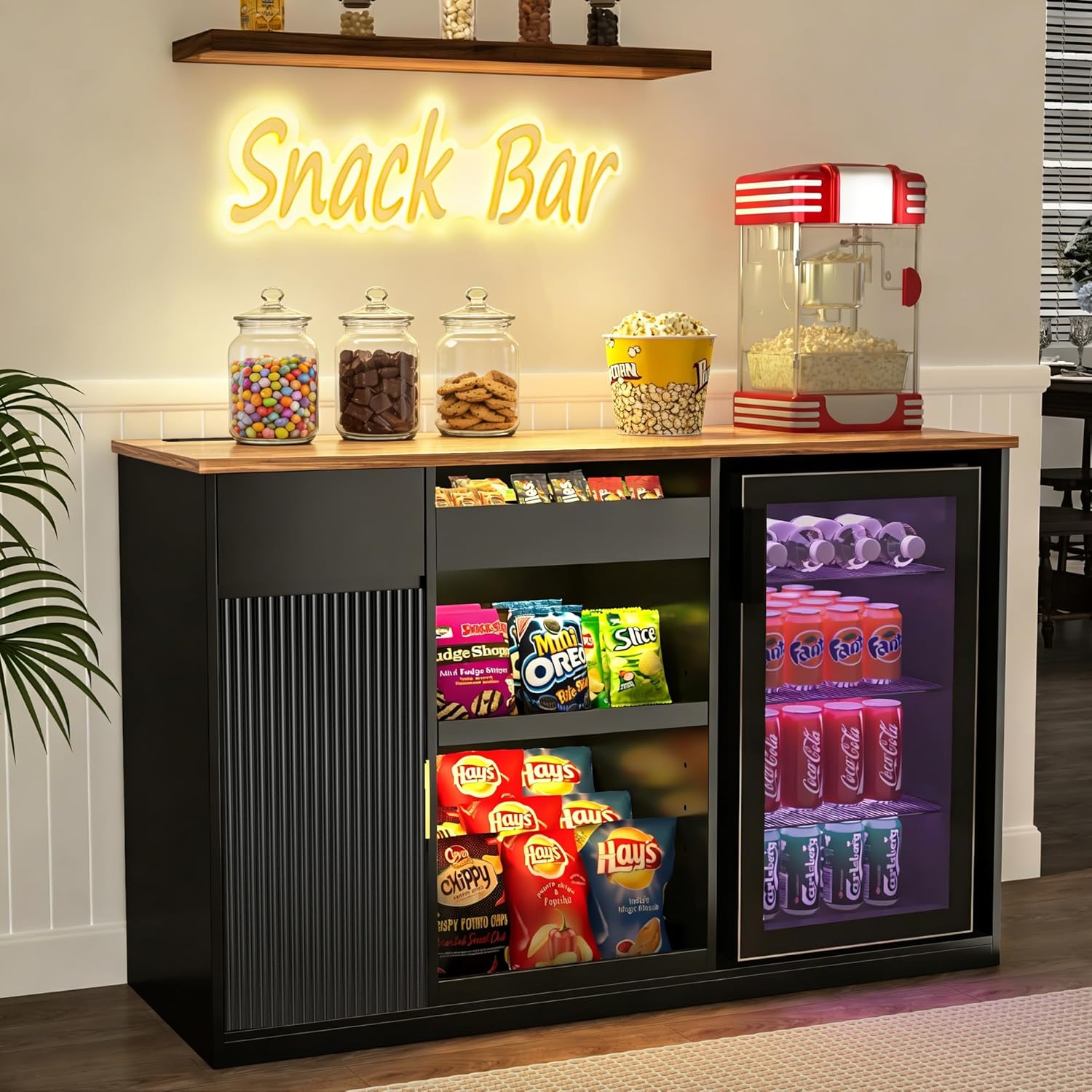 スナックバーキャビネット 冷蔵庫スペース付き収納ディスプレイ - Home Bar And Theater のレビューと価格