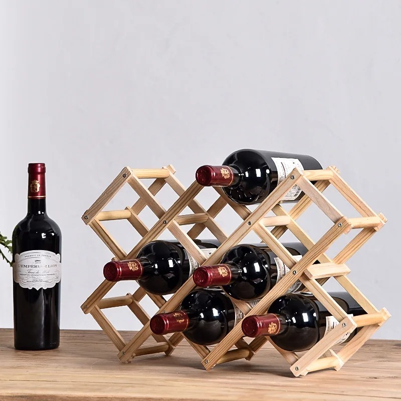 積み重ね可能なワイン収納棚 3、5、6、10 ボトル木製ワイ - Home Bar And Cabinet のレビューと価格