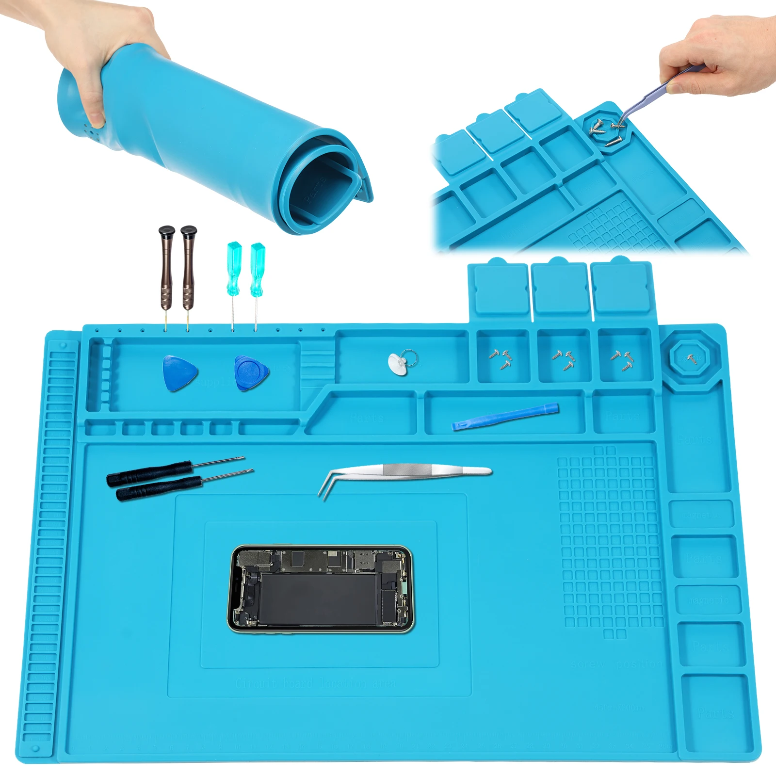 45x30cmシリコン製はんだ付けマット耐熱大型帯電防止磁気 - Bar Mat Rubber のレビューと価格