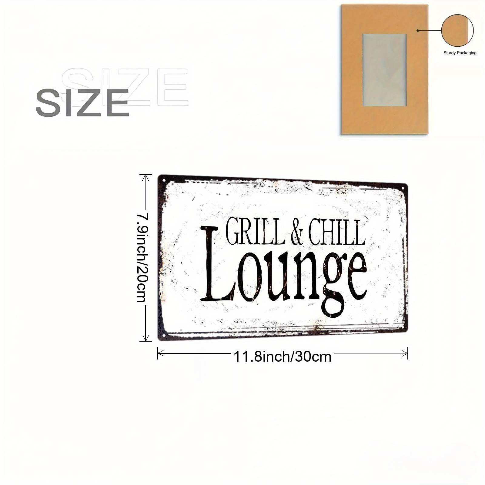 ブリキ看板 - ヴィンテージグリル＆チルラウンジ耐久性のある - Home Bar Lounge のレビューと価格