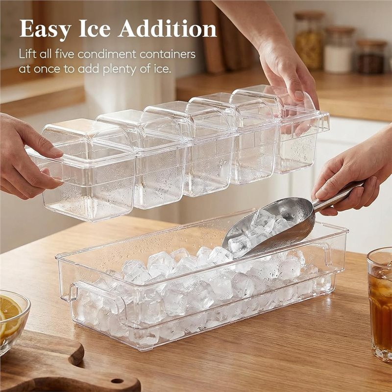 PHFU-タコス用バーサービングセット 冷蔵調味料容器、透明 - Garnish Tray Set のレビューと価格