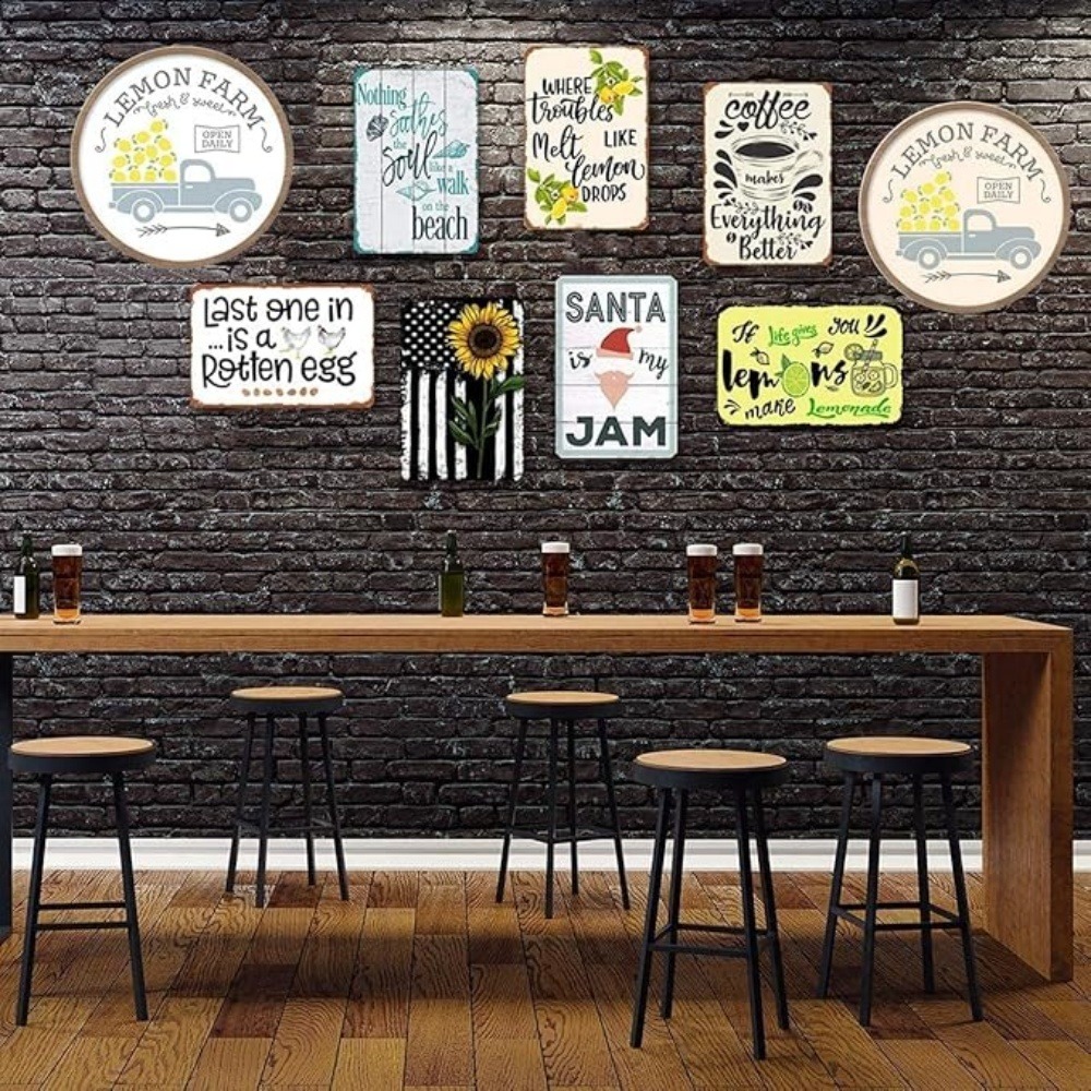 CIFBUY ヴィンテージ面白い猫アルミウォールアート 8x - Home Bar Set のレビューと価格