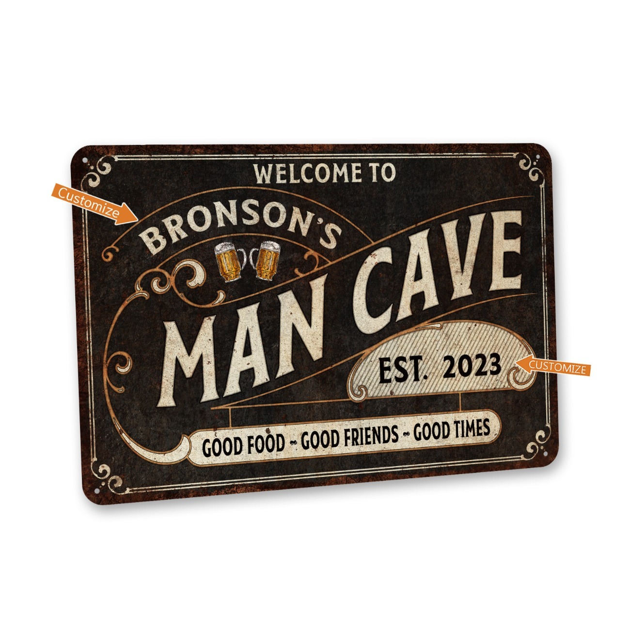 カスタムマンケーブ装飾ホームバーサインメタルビールサイン防塵 - Home Bar Signs のレビューと価格
